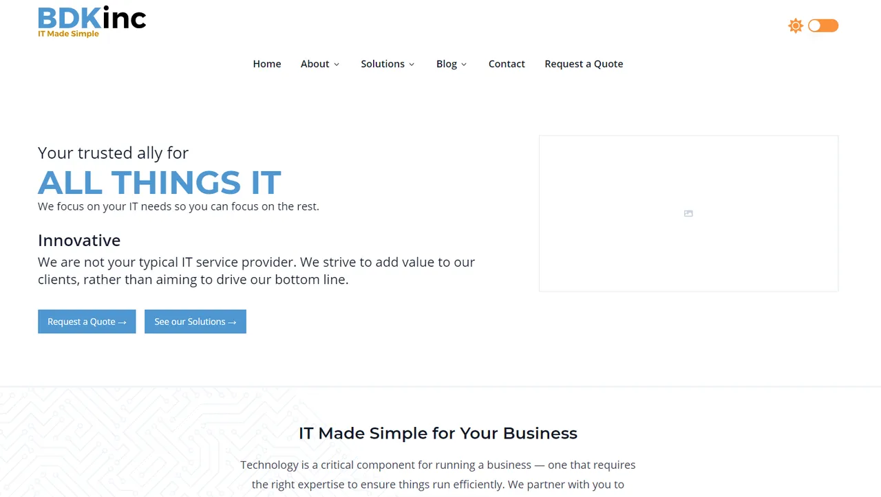 BDKinc Website Prototype Hero Image