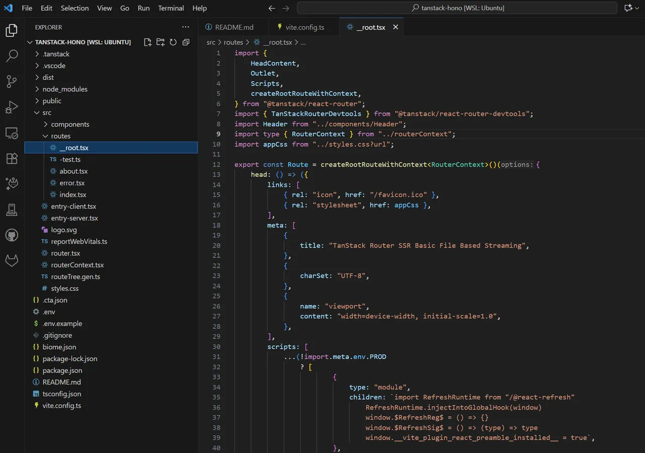 TanStack Hono - A SSR Monolith with Tanstack Router and Hono Hero Image